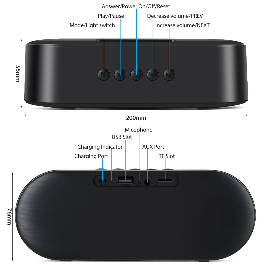 3D Stereo Sound Bluetooth Speaker - AudioSoundStore